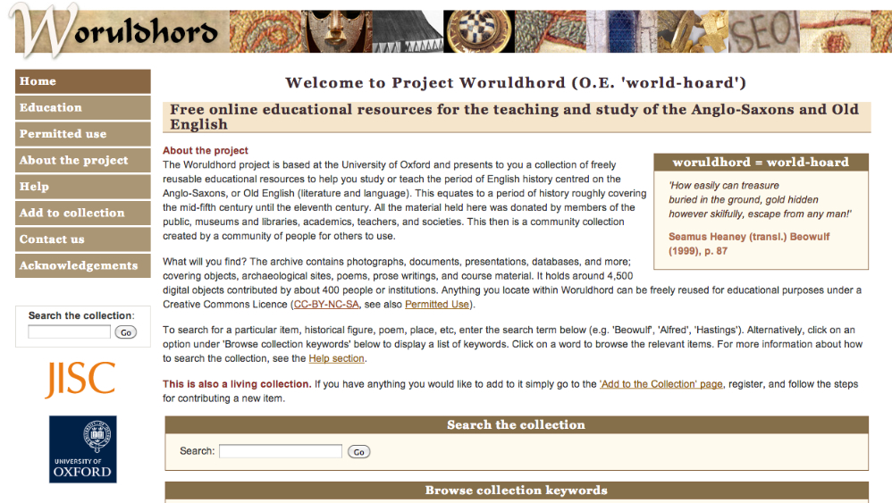 Figure 4.3. Project Woruldhord, University of Oxford, February 27, 2013.